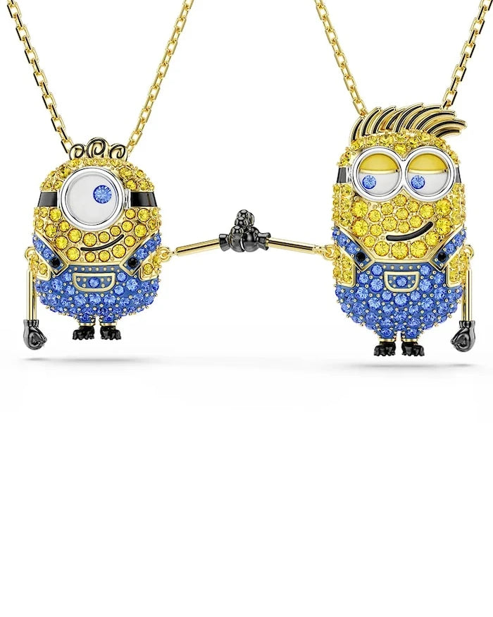 Swarovski kadın altın kaplama zirkonlu kolye MINIONS