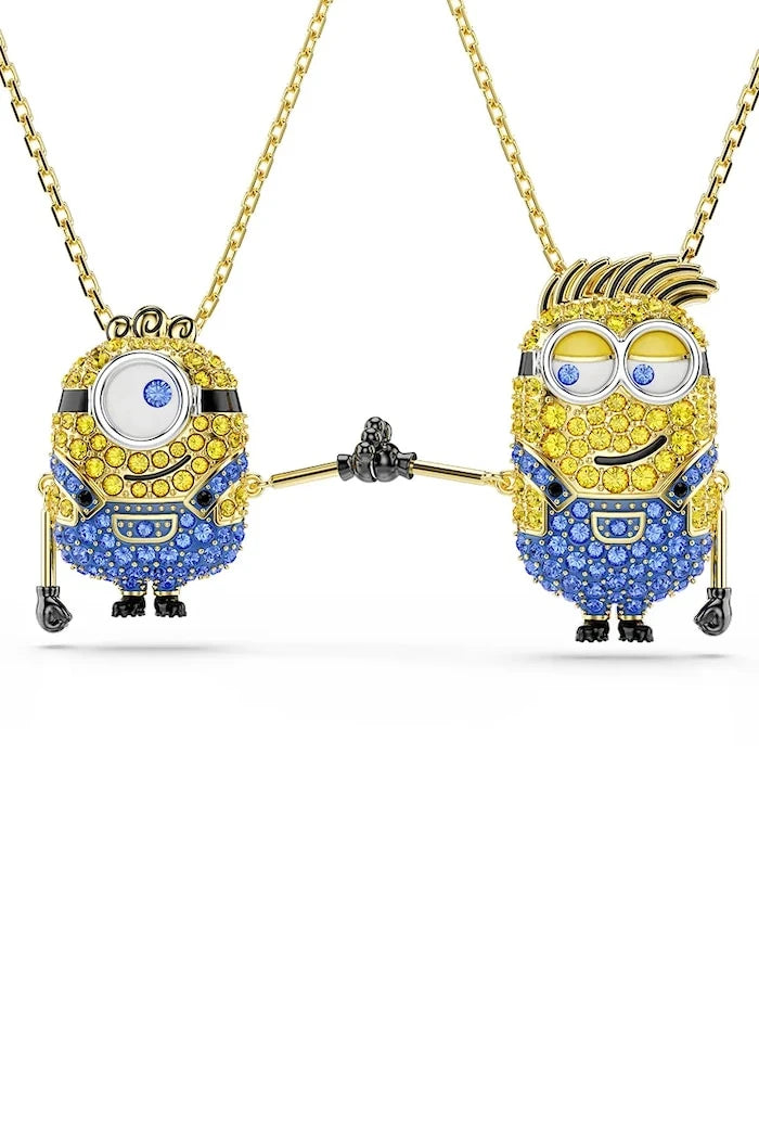 Swarovski kadın altın kaplama zirkonlu kolye MINIONS