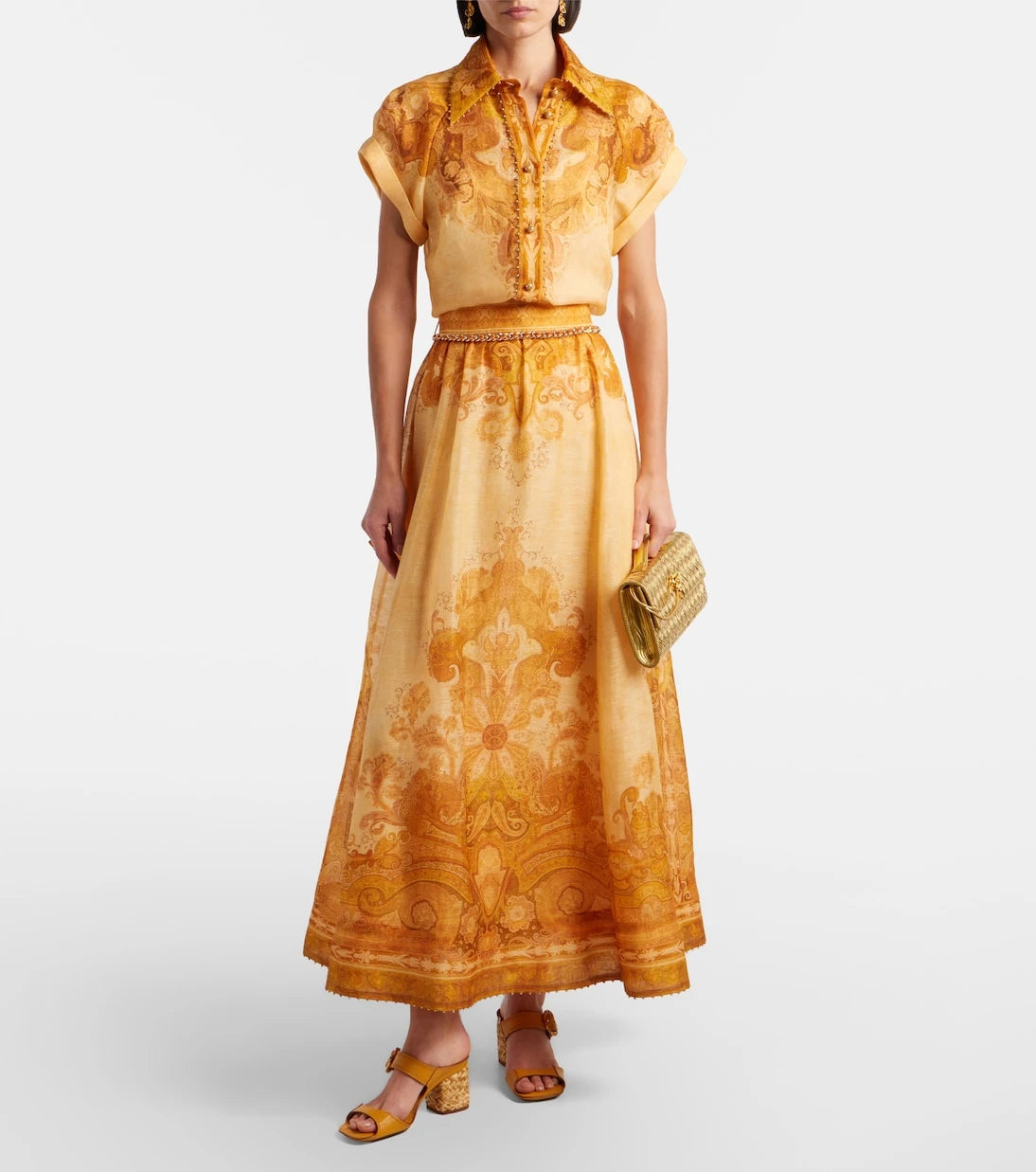 Zimmermann - Como paisley linen and silk blouse