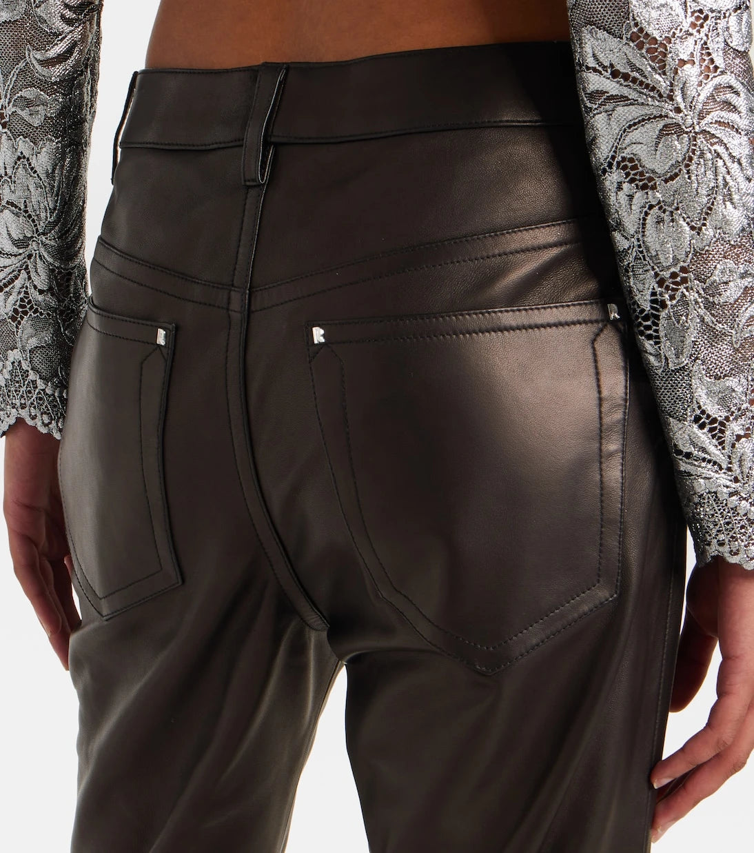 Rabanne - Leather flared pants