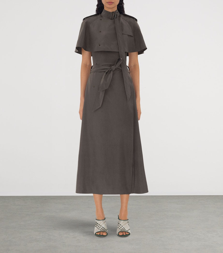 Burberry Silk Trench Midi Dress