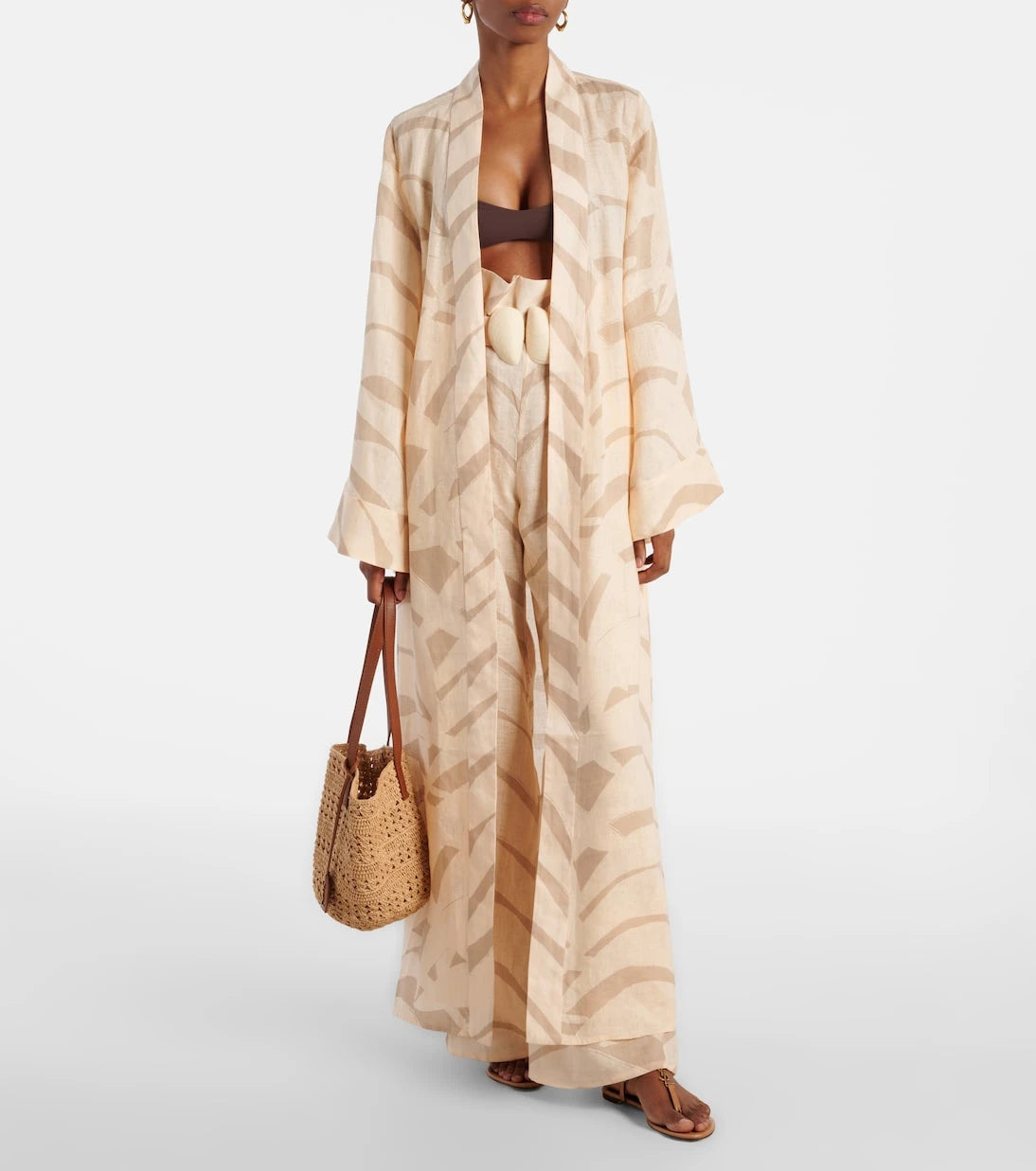 Johanna Ortiz - Printed linen beach cover-up