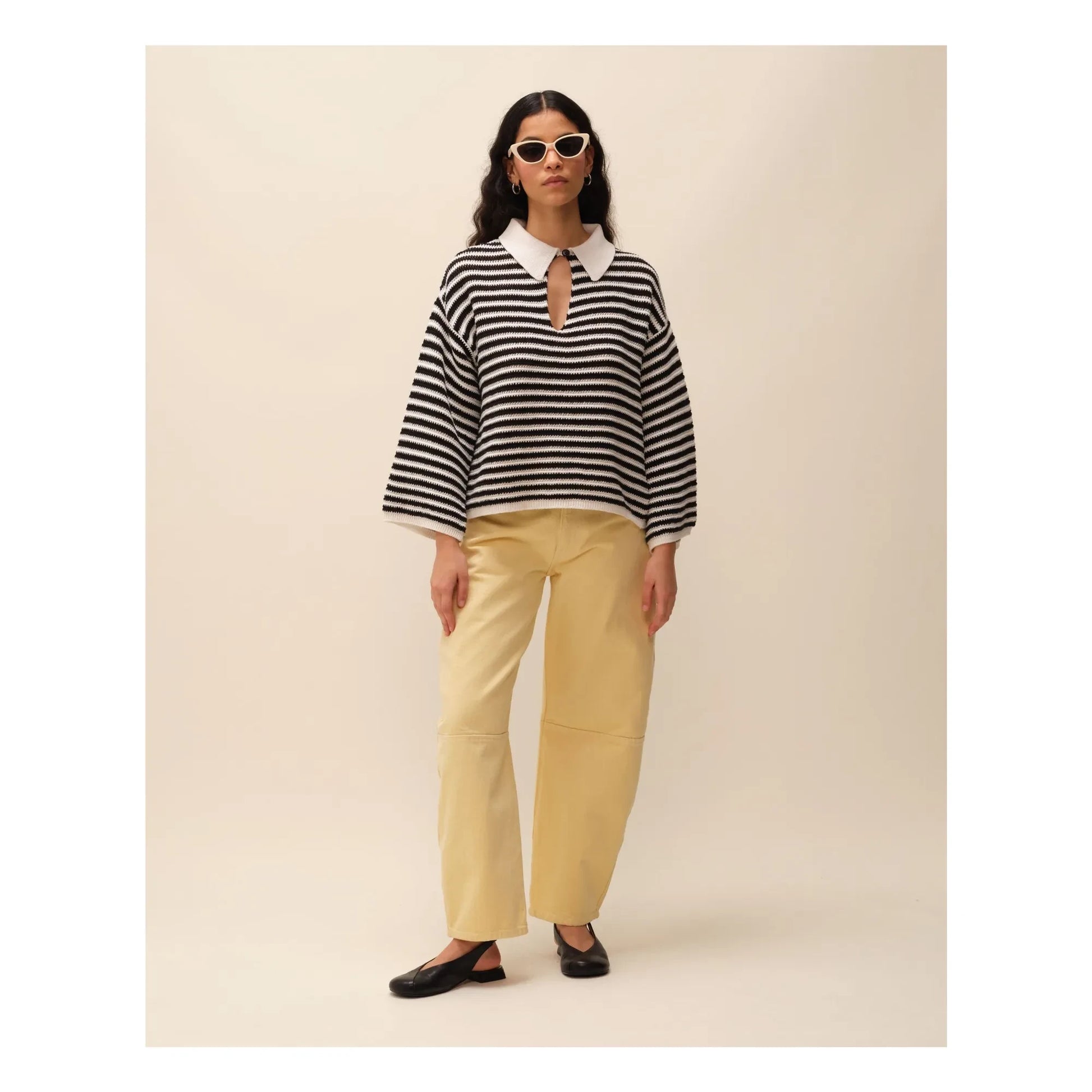 Nitah - George Stripes Sweater | Black