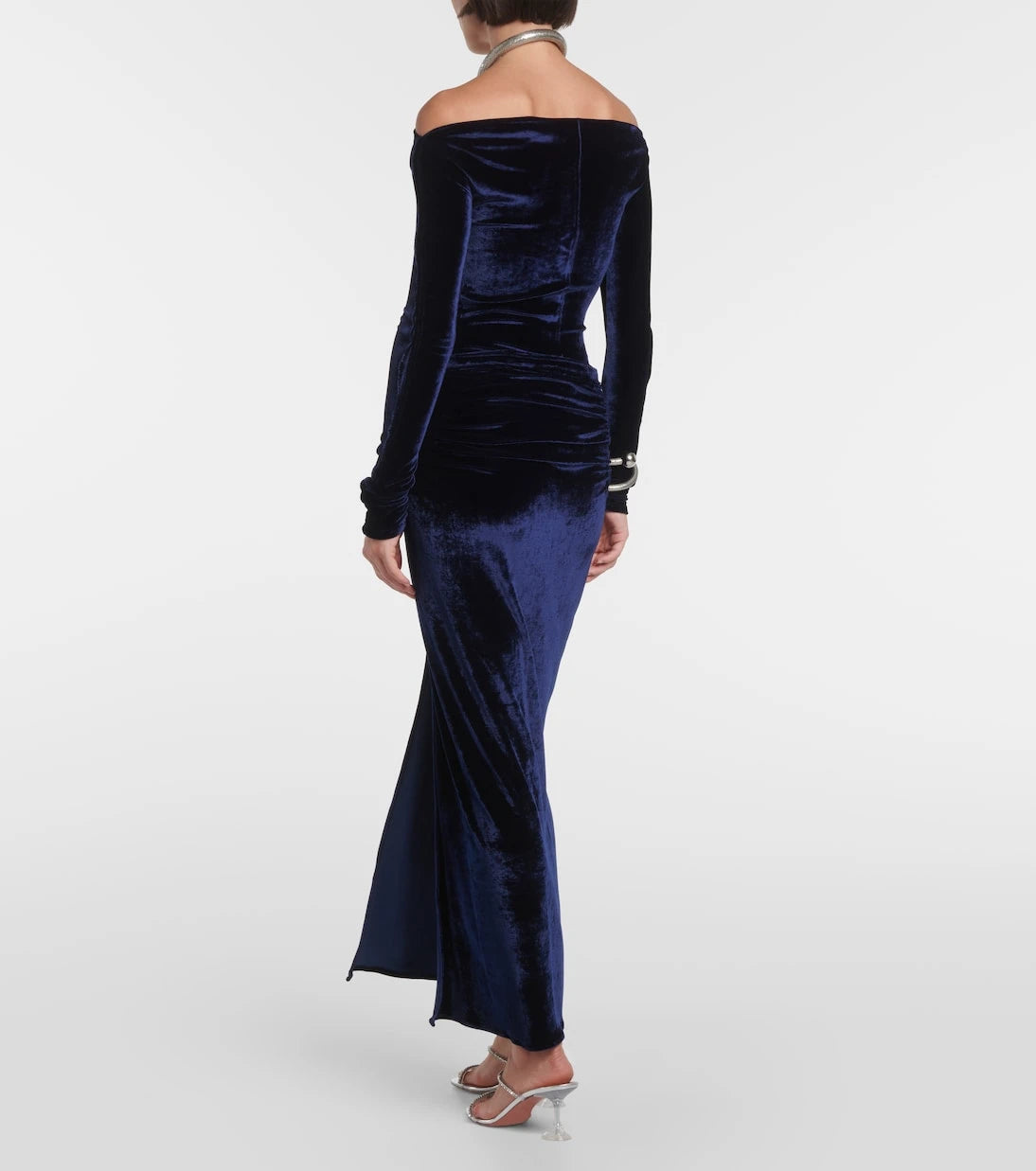 Rabanne - Embellished velvet maxi skirt