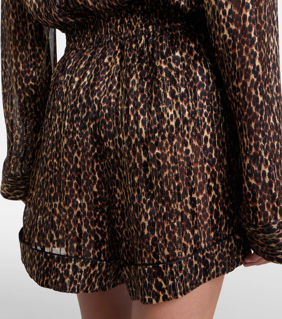 Saint Laurent - Leopard-print silk shorts