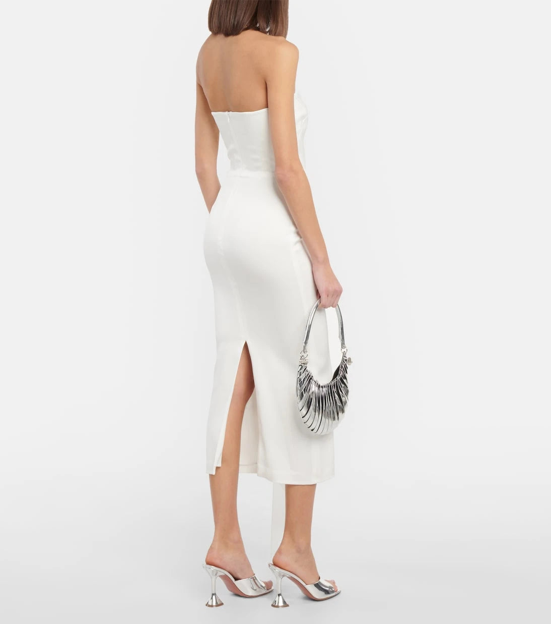 Alex Perry - Bridal draped strapless crepe midi dress