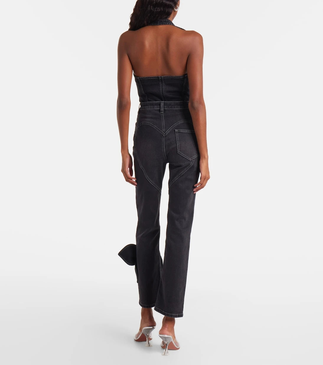 Area - Bow-detail cropped straight jeans
