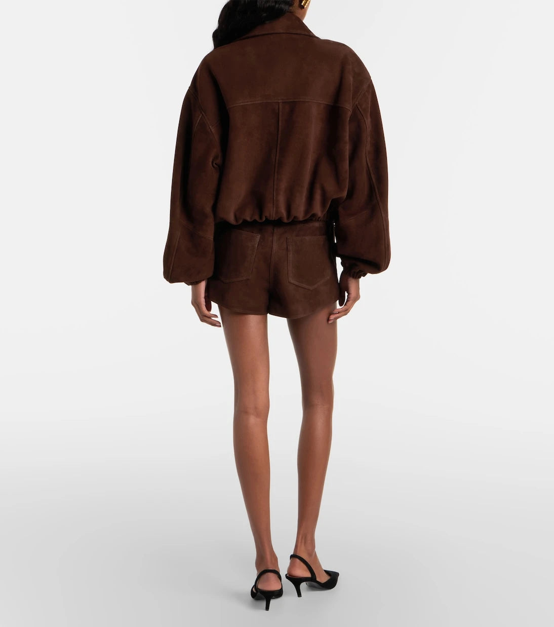 Nour Hammour - Leontine suede shorts
