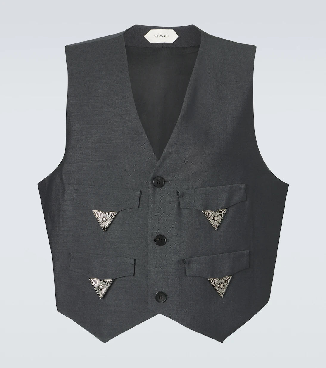 Versace - Embellished wool and mohair vest