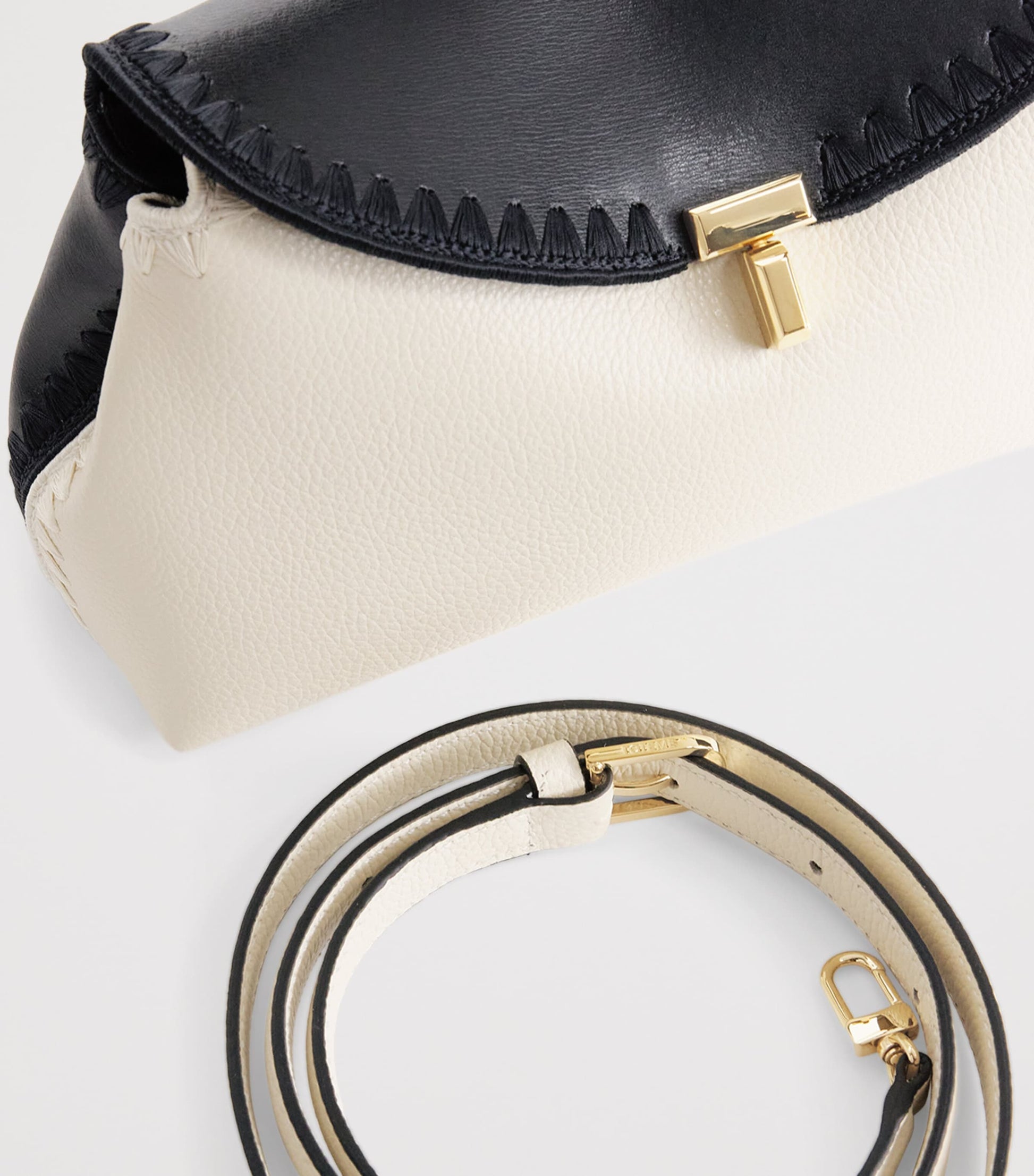 Leather T-Lock Clutch Bag