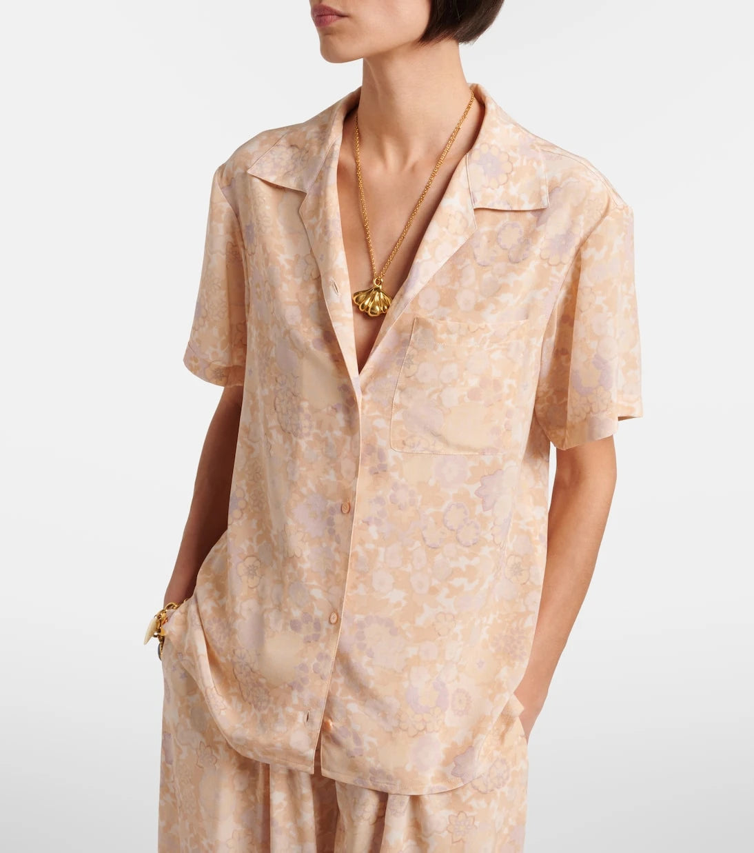 Chloé - Floral silk bowling shirt