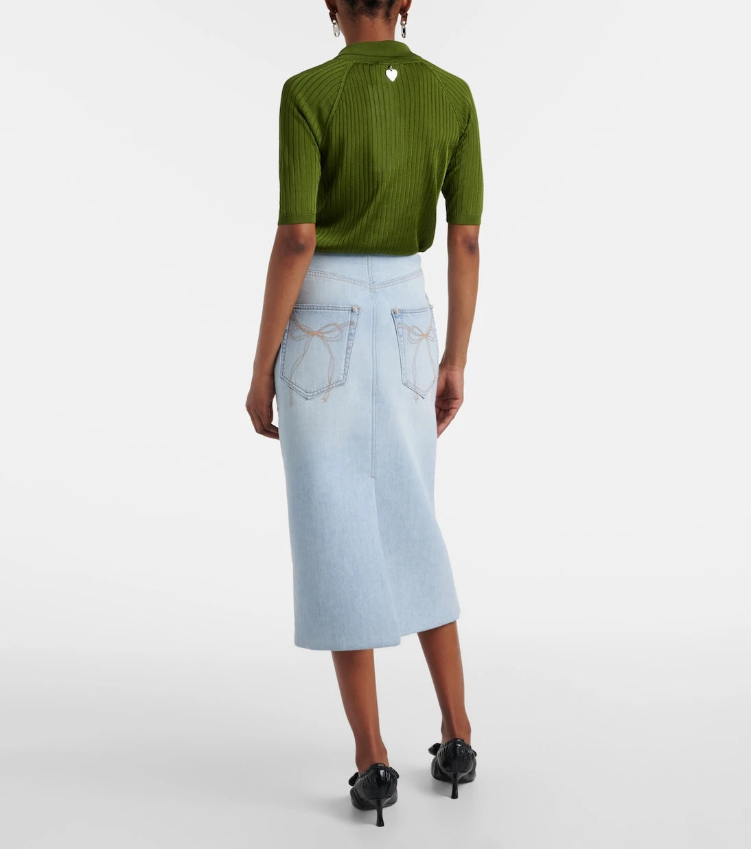 Acne Studios - تنورة جينز متوسطة الطول