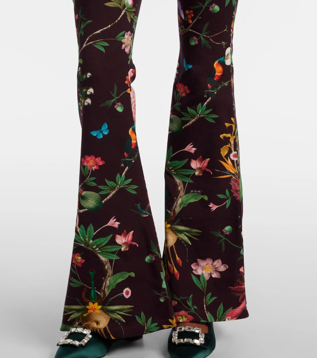 La DoubleJ - Meditation floral cotton-blend flared pants