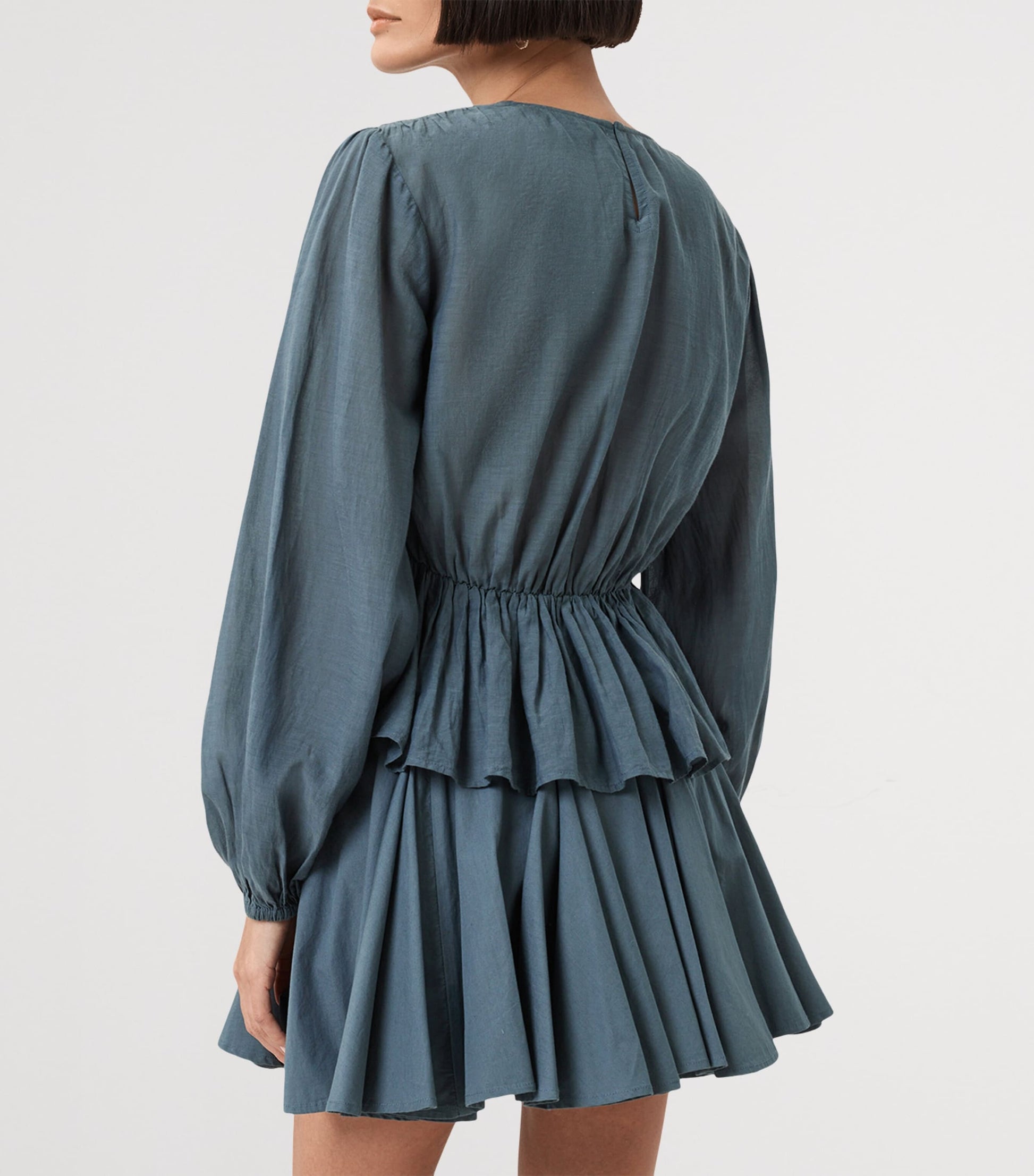 AllSaints Blue Gathered Melani Blouse