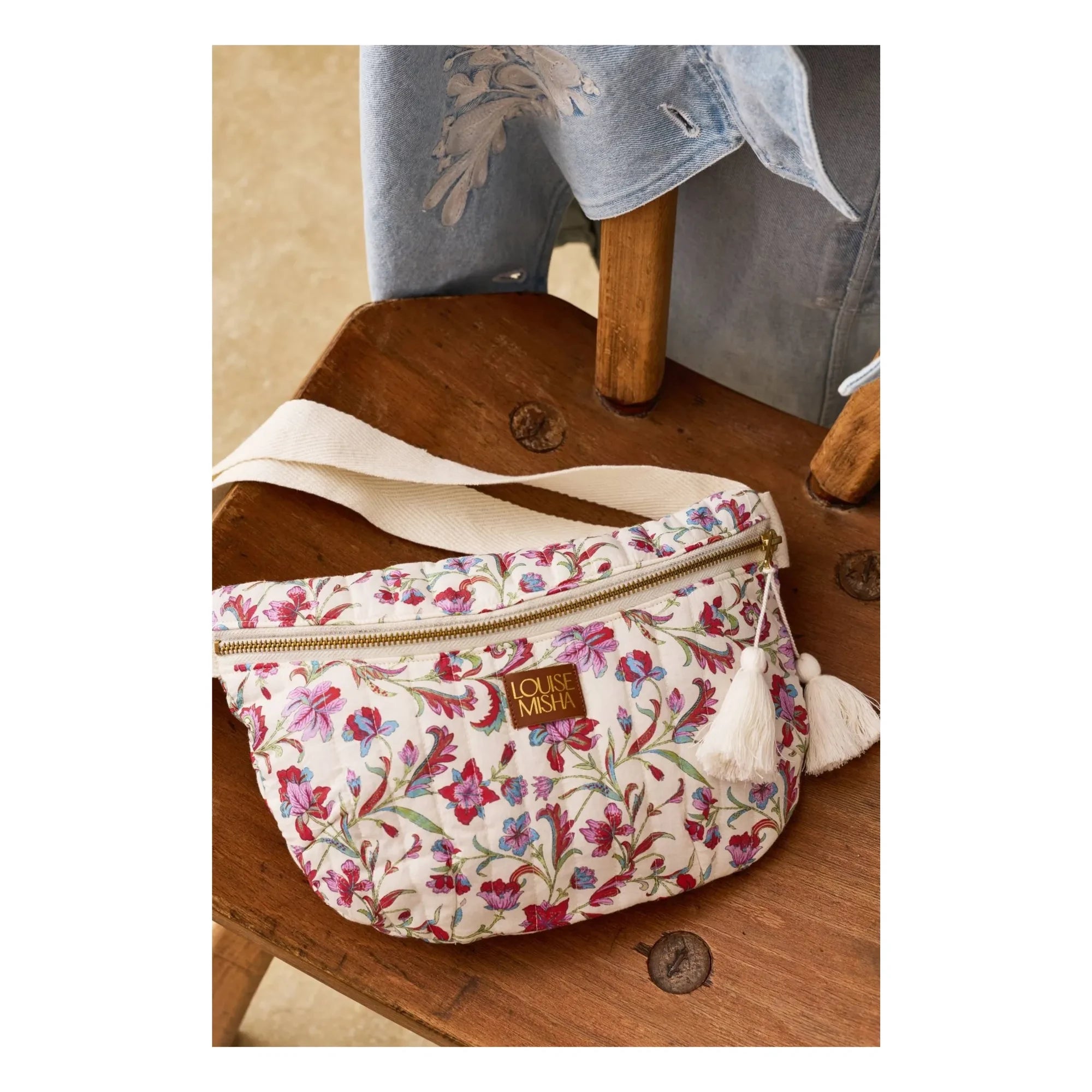 Louise Misha - Sac Banane Gaby Coton | White