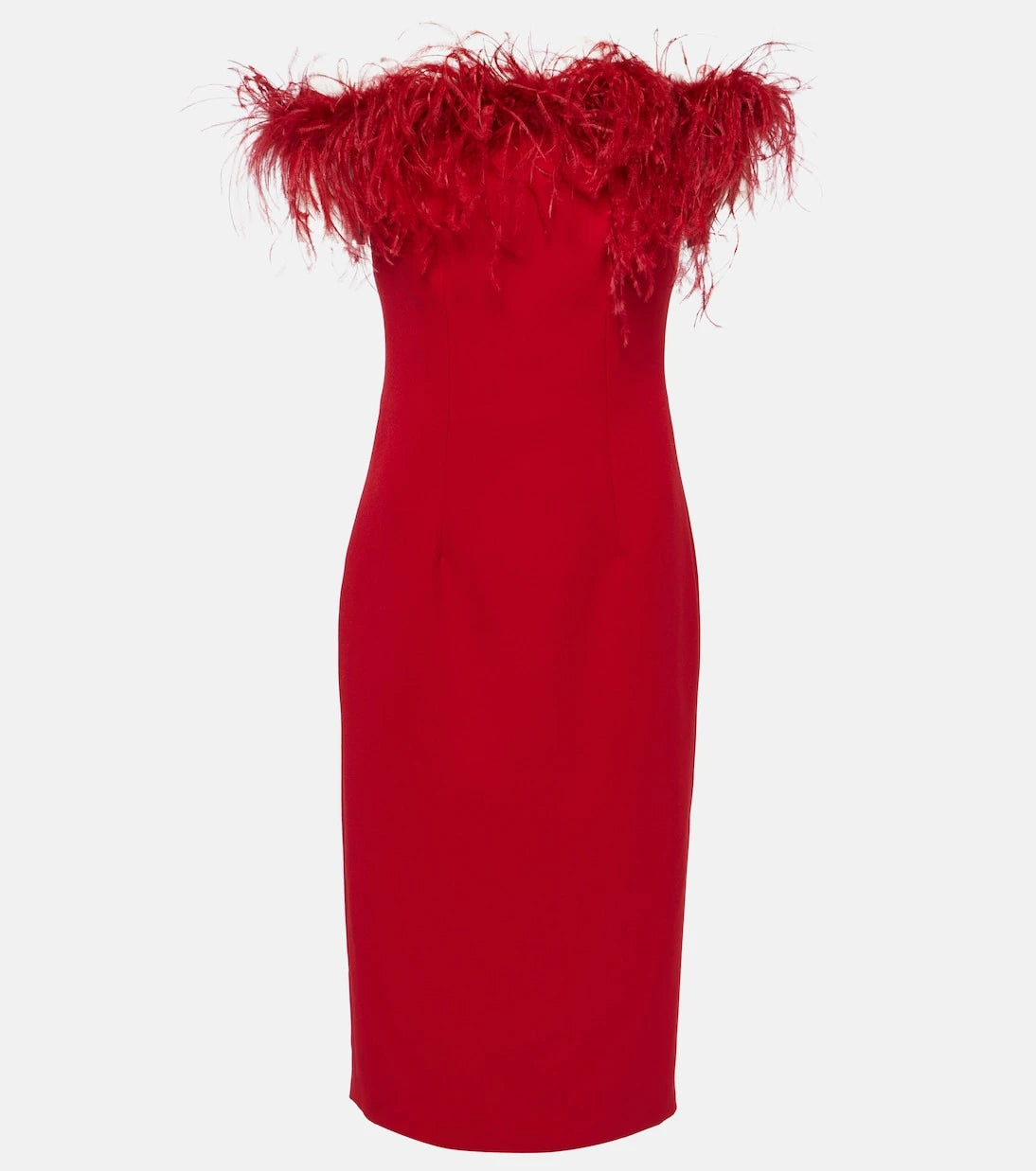 Safiyaa - Starling feather-trimmed midi dress