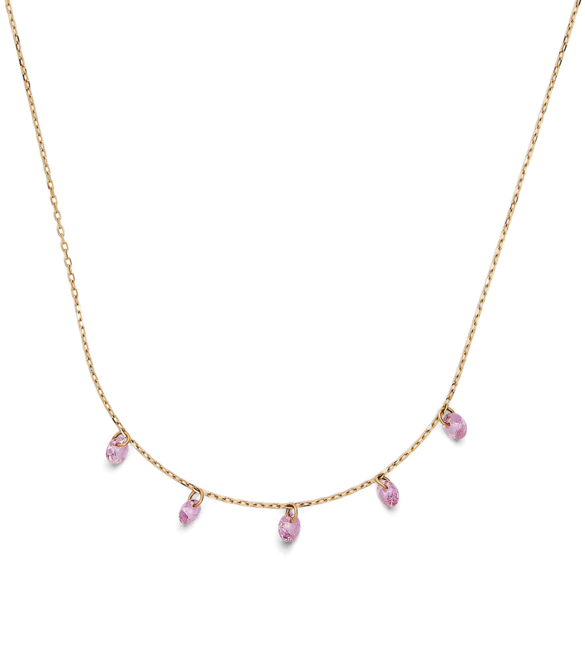 Persée Yellow Gold and Sapphire La Vie en Rose Necklace
