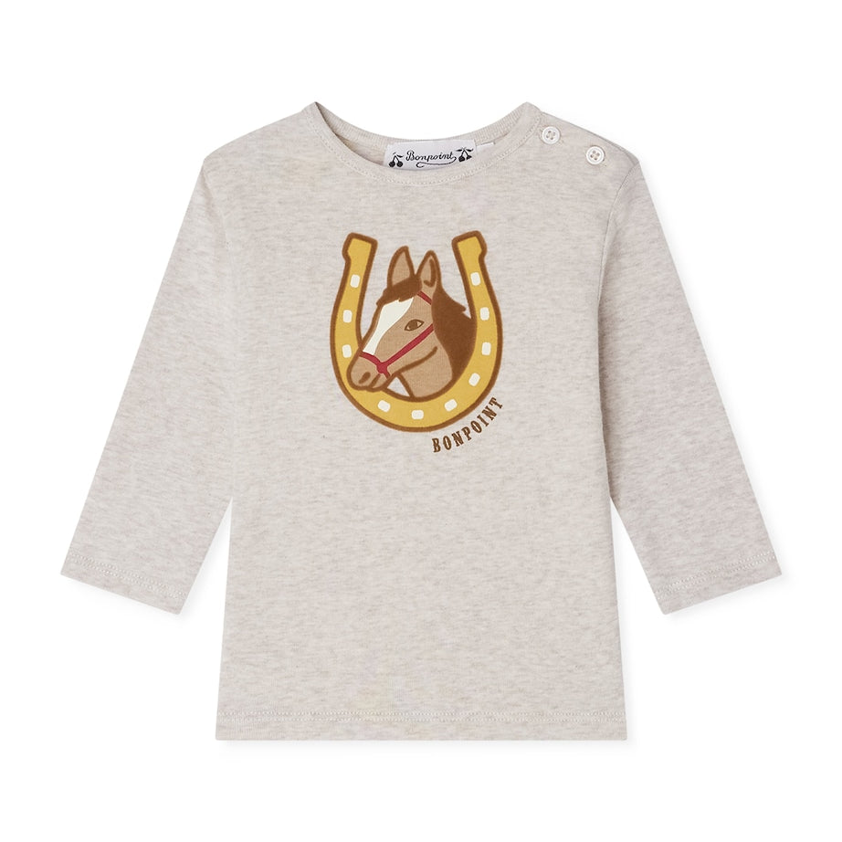 Cotton Horse Print Long-Sleeve T-Shirt (6-18 Months)