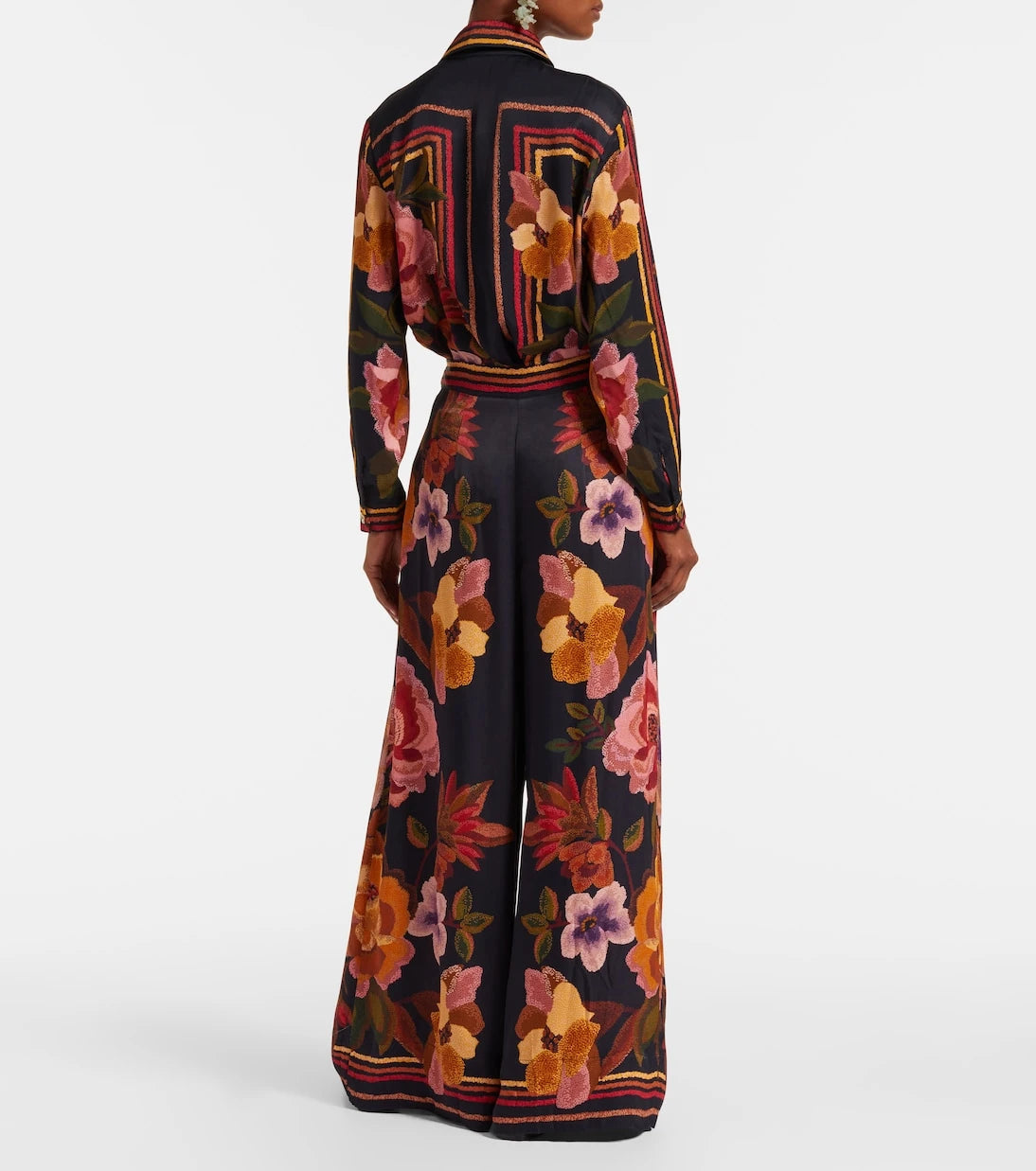 Farm Rio - Floral high-rise wide-leg pants