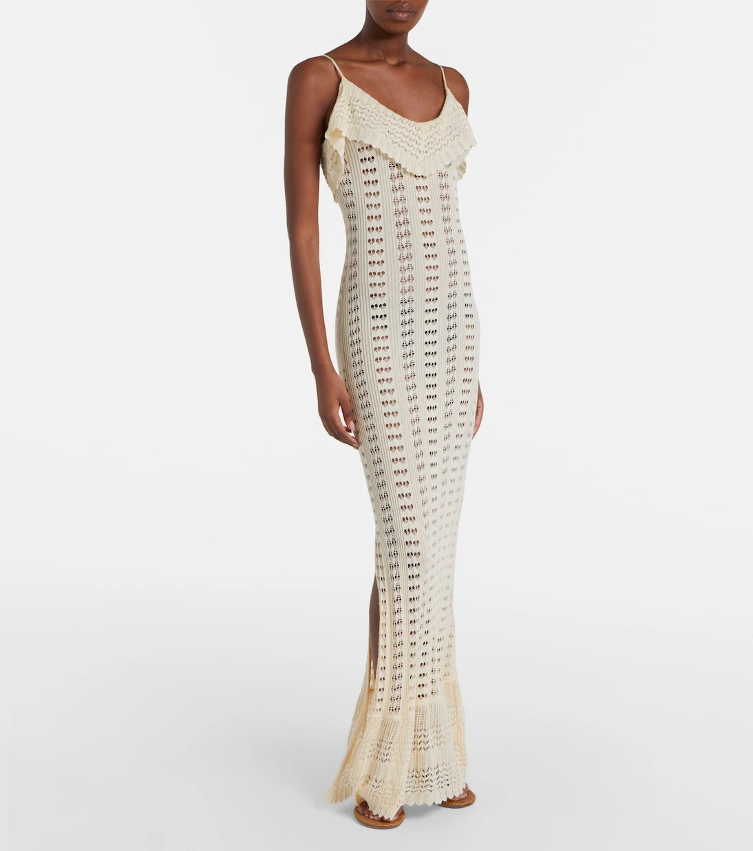 Aya Muse - Ruffled pointelle maxi dress
