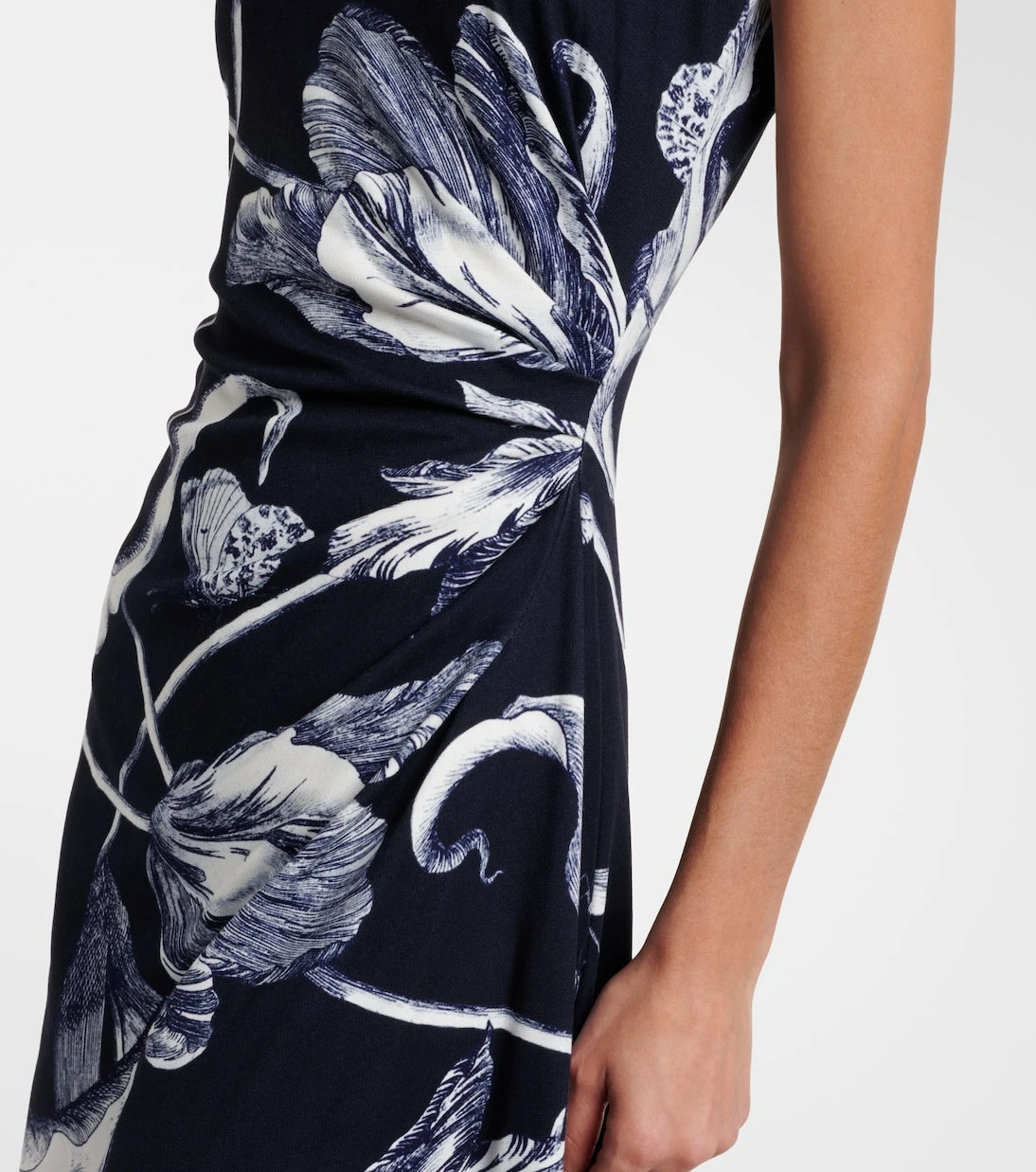 Erdem - Draped floral jersey midi dress