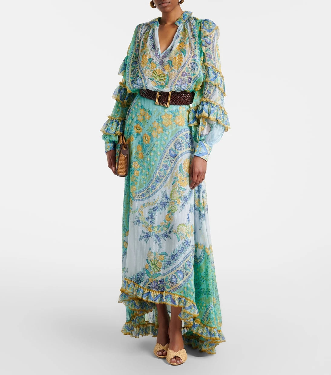 Etro - Floral ruffled silk blouse