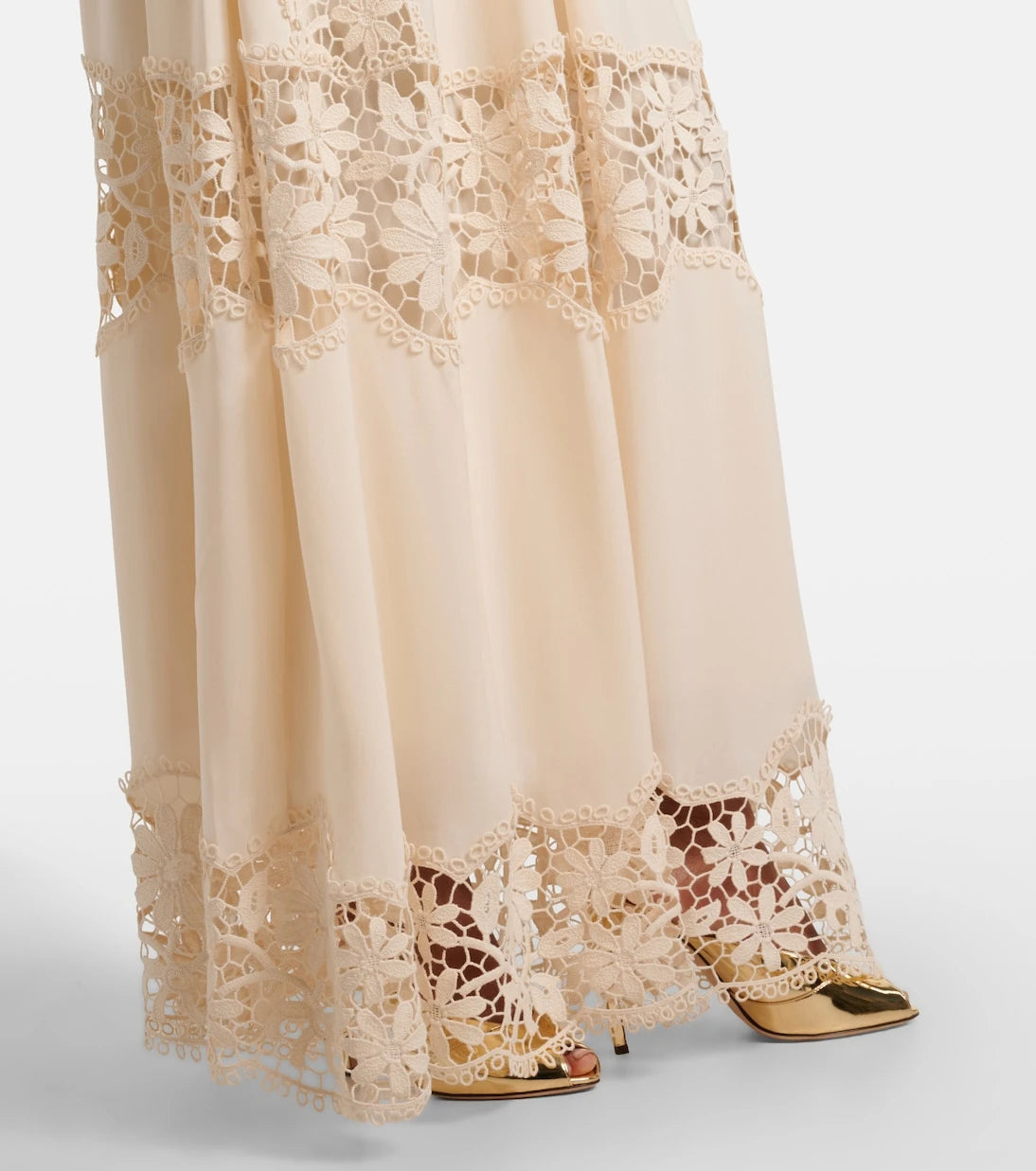 Elie Saab - Georgette and macramé gown