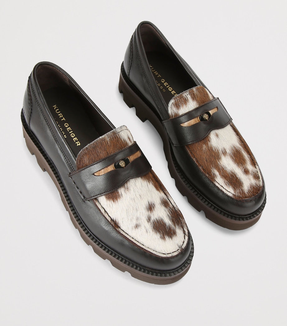 Leather Cow Print Brompton Penny Loafer