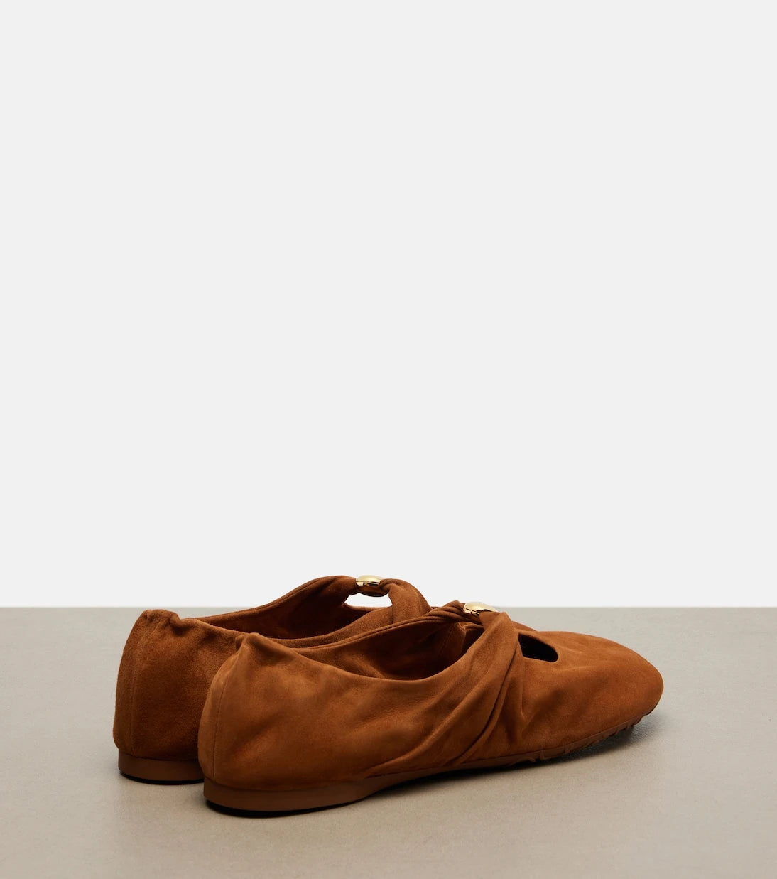 Loewe - Pebble Soft suede Mary Jane flats
