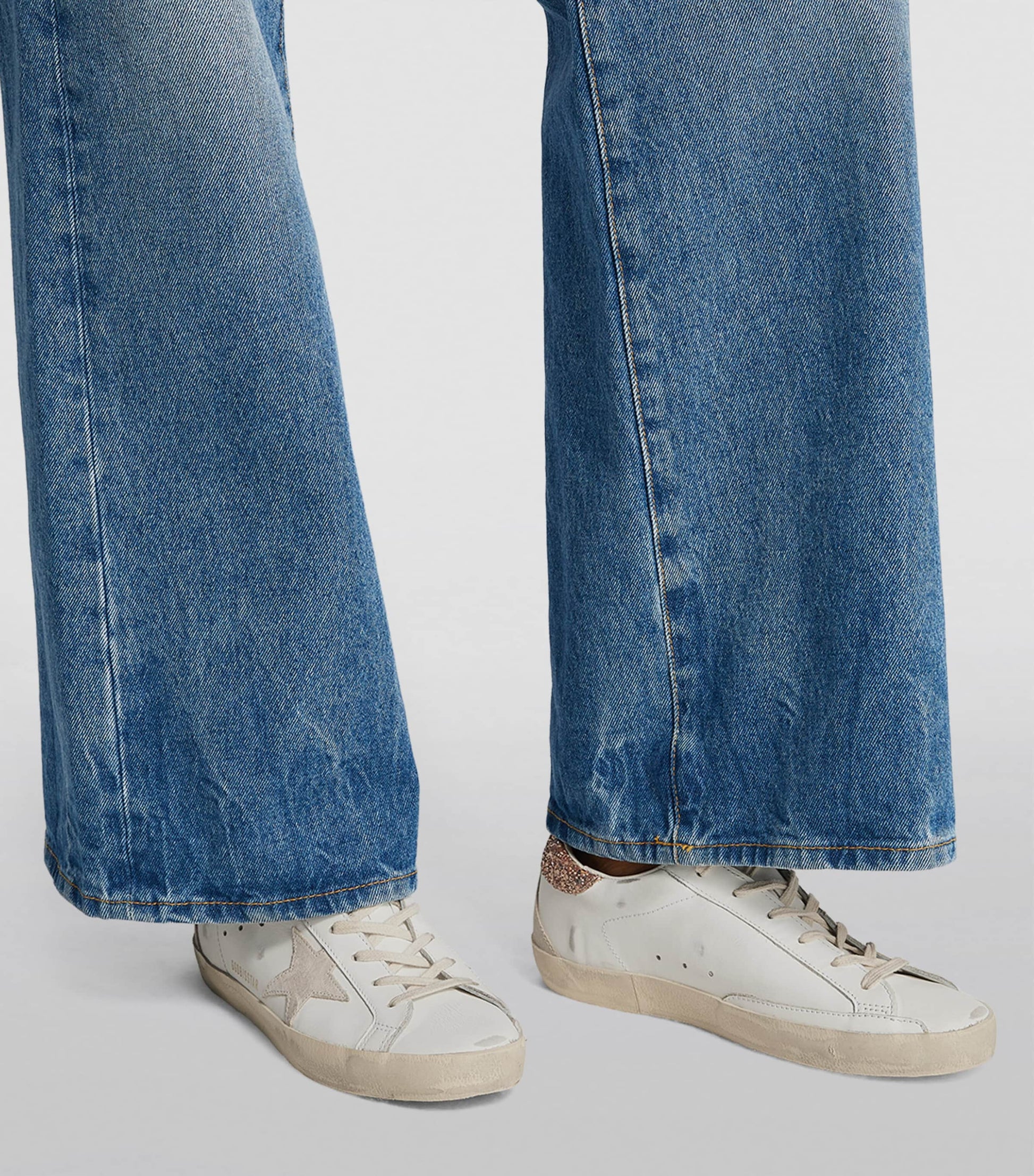 Golden Goose White Leather Super-Star Sneakers