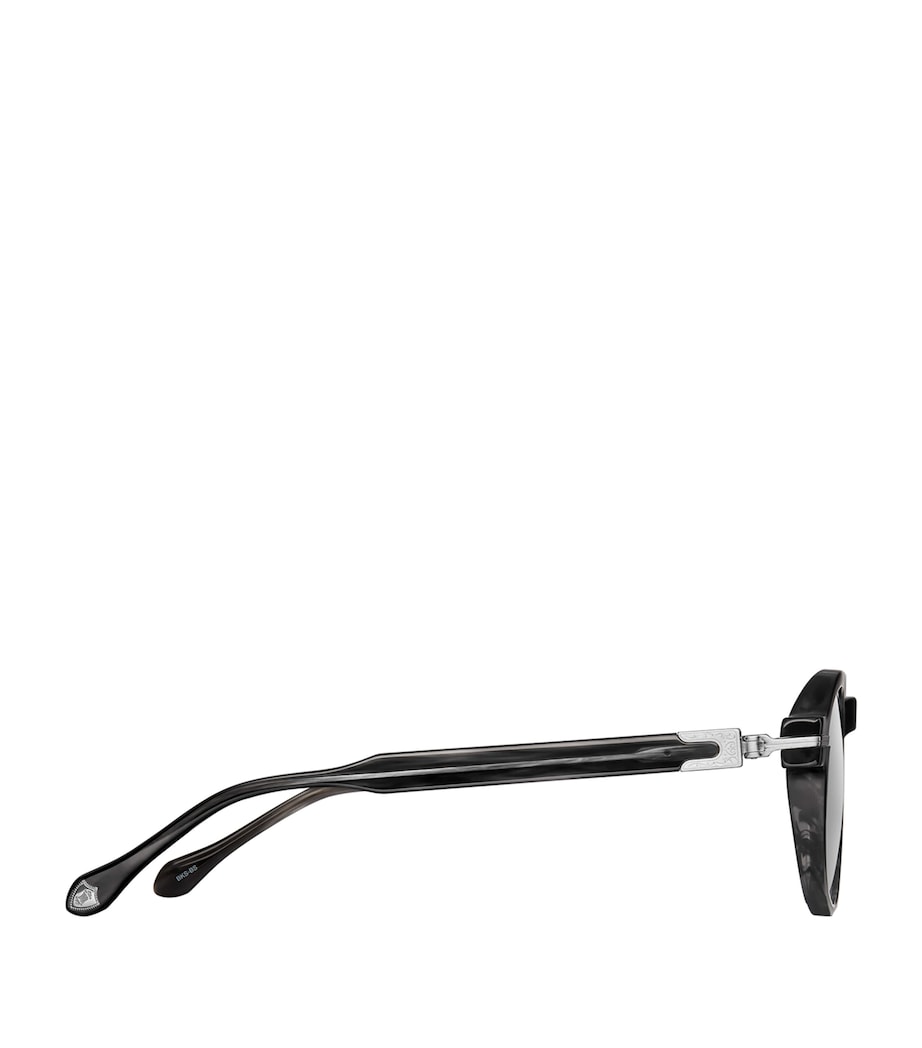 Thick-Frame Round Sunglasses