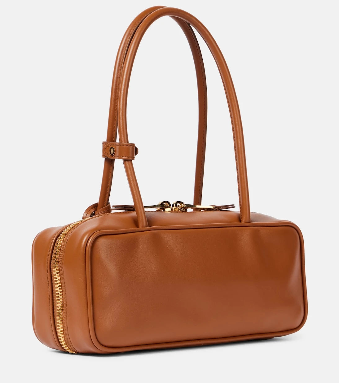 Miu Miu - Beau logo embossed leather tote bag