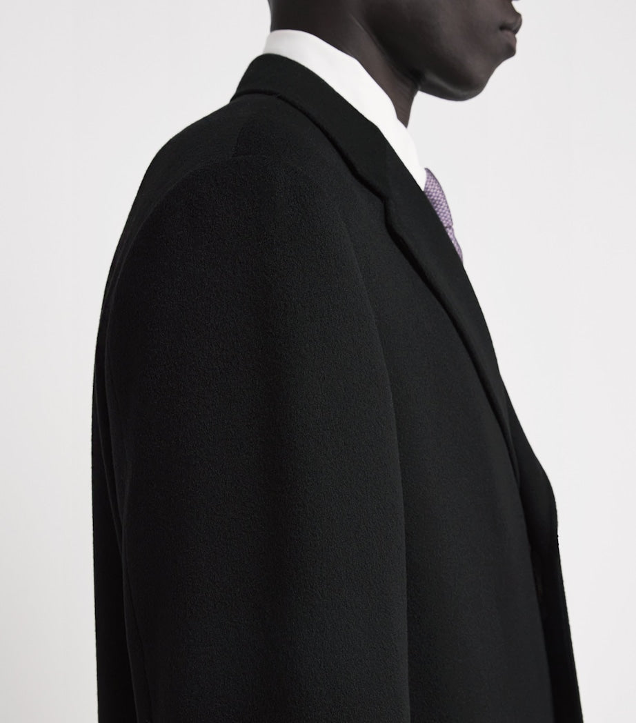 Canali Black Wool-Cashmere Overcoat