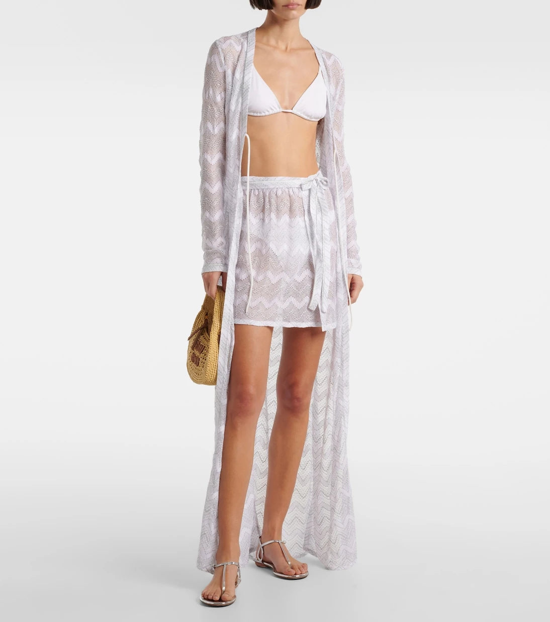 Missoni - تنورة بنمط متعرج لامعة ملفوفة