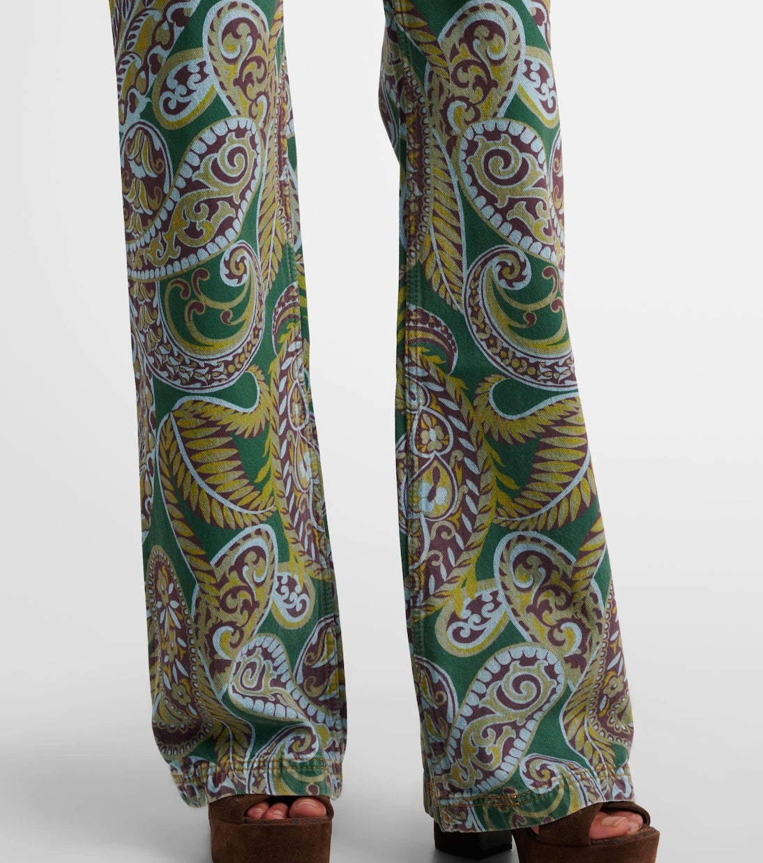 Etro - Paisley high-rise bootcut jeans