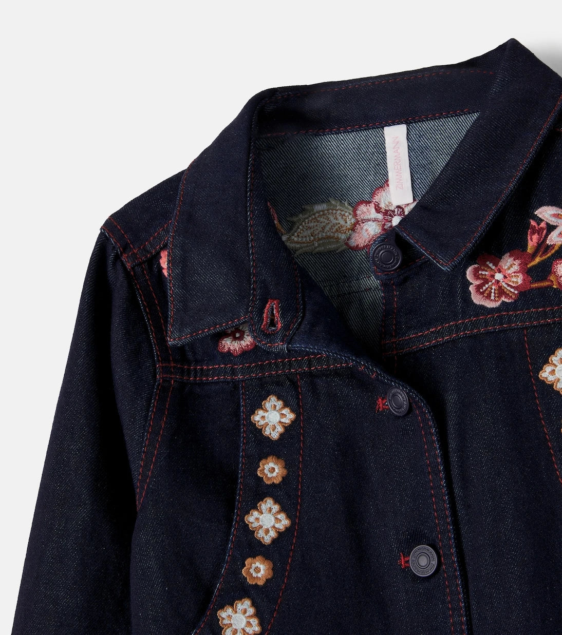 Zimmermann Kids - Aster çiçekli kot ceket