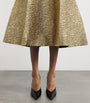 Emilia Wickstead Gold Metallic Seersucker Mara Midi Dress