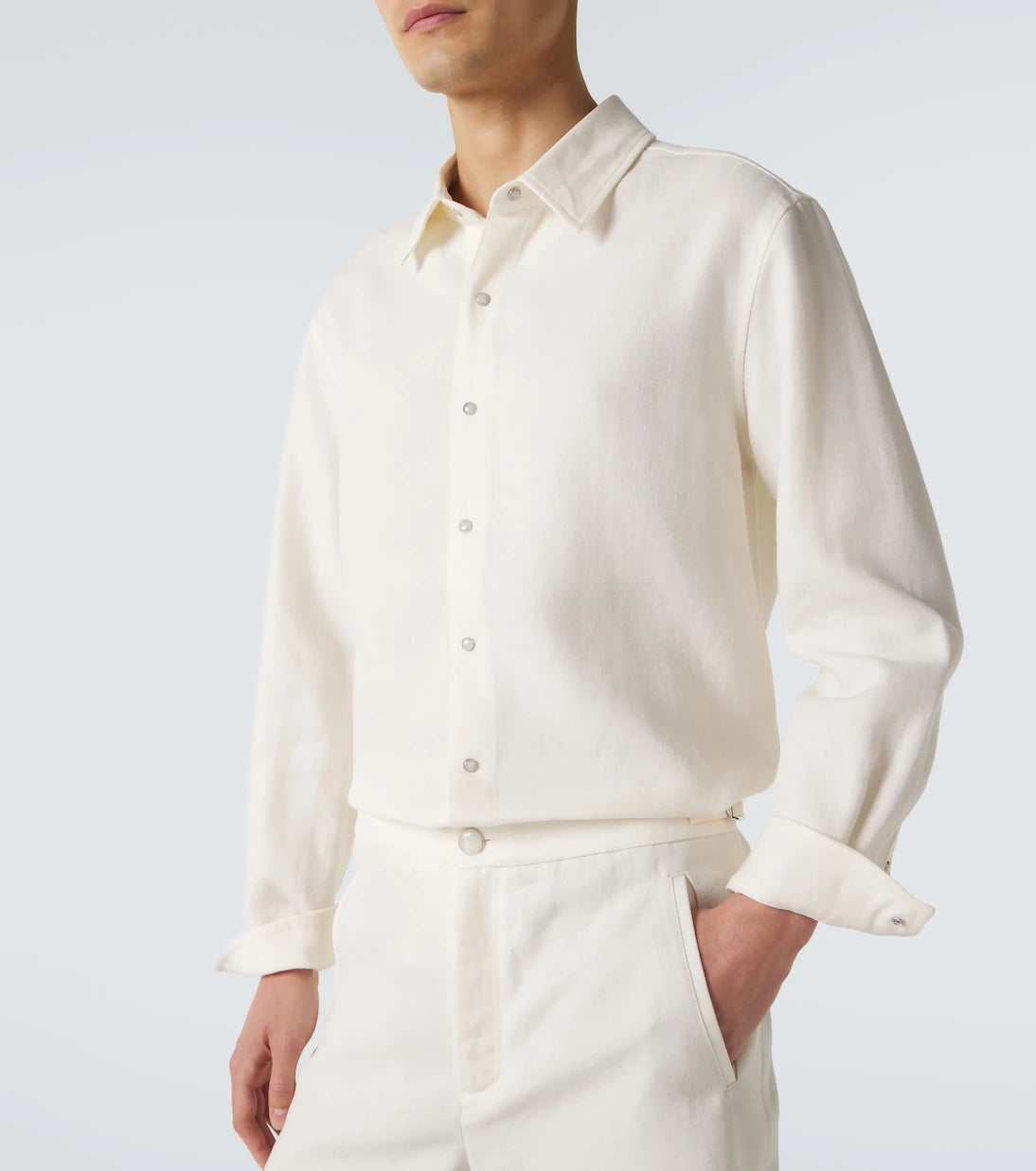 God's True Cashmere - Linen shirt with moonstone