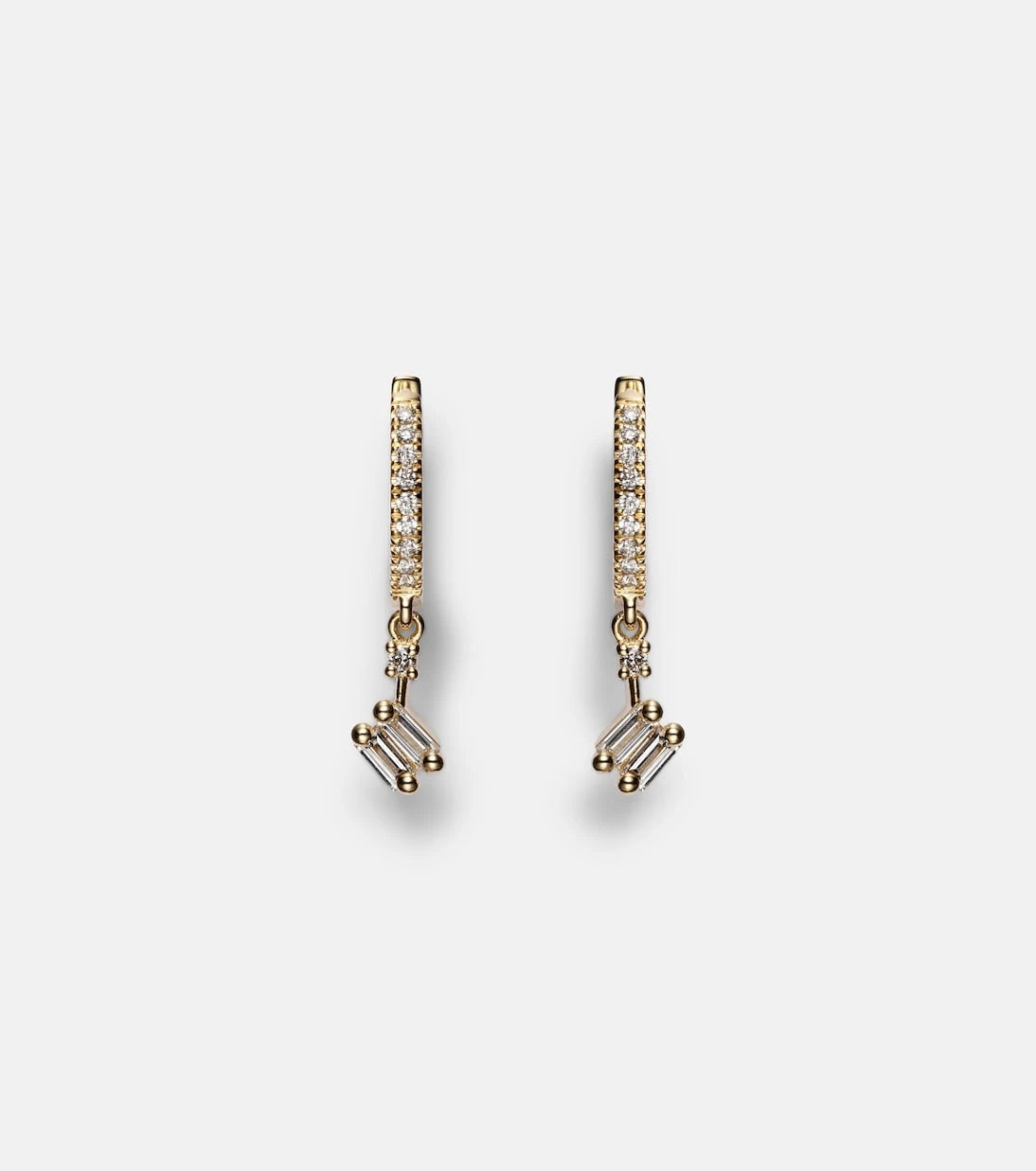 Suzanne Kalan - 18kt gold drop earrings with diamonds