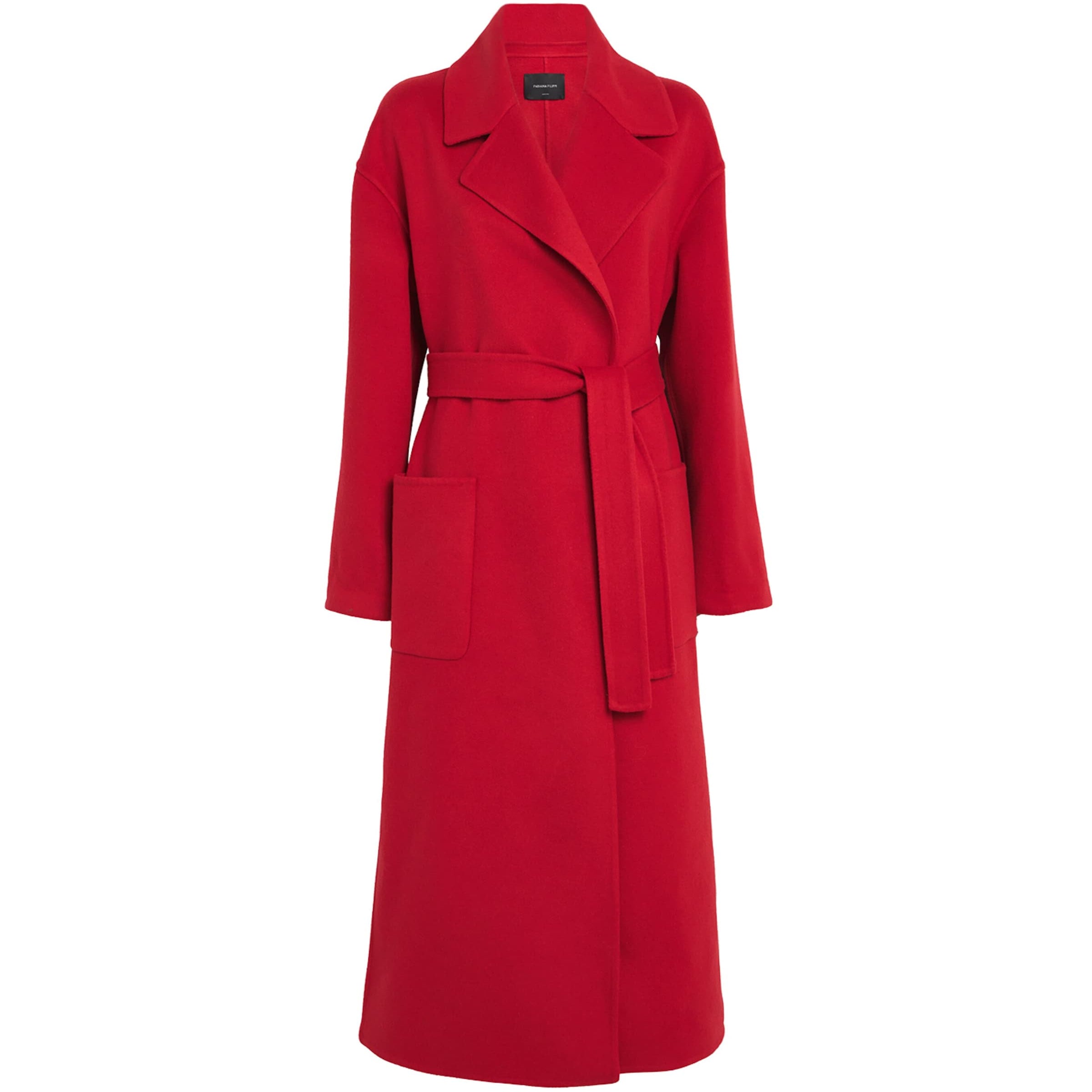 Fabiana Filippi Red Wool-Cashmere Wrap Coat