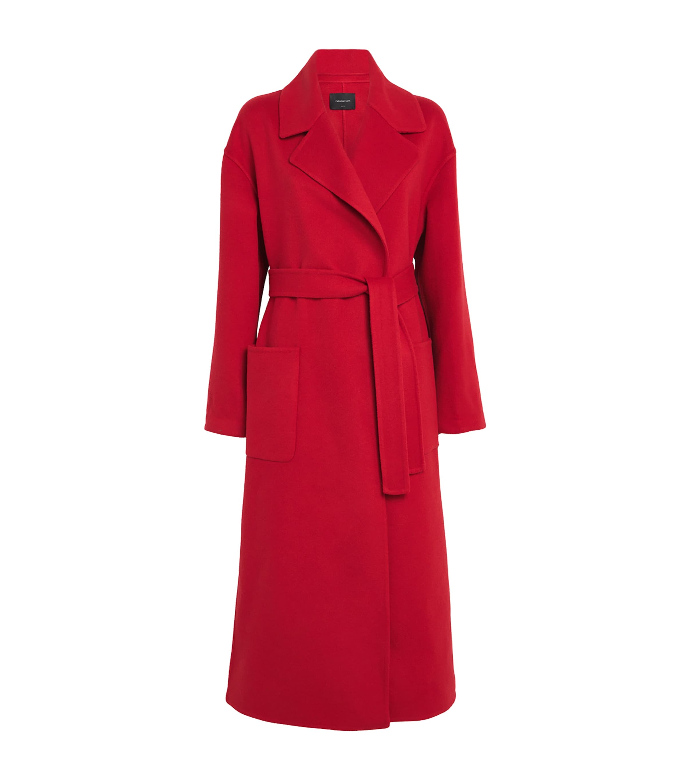 Fabiana Filippi Red Wool-Cashmere Wrap Coat