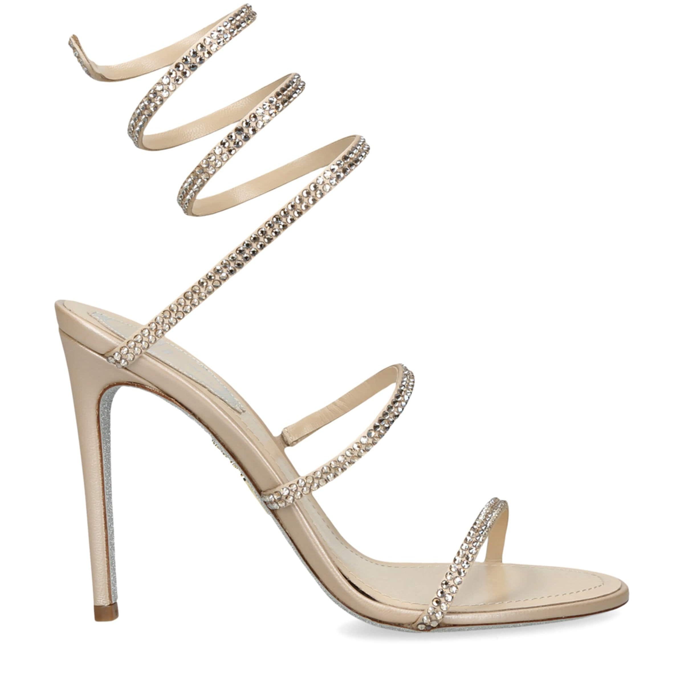 René Caovilla Gold Embellished Cleo II Heeled Sandals 105