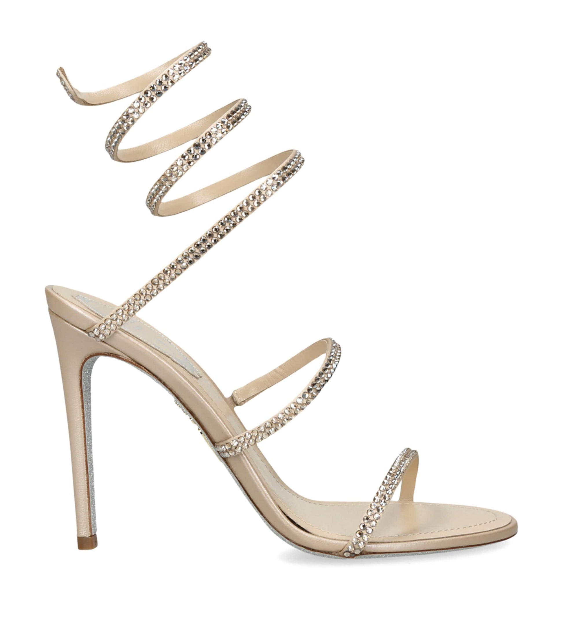 René Caovilla Gold Embellished Cleo II Heeled Sandals 105