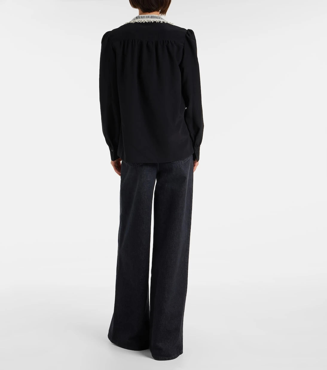 Chloé - Lace-trimmed silk crêpe de chine blouse