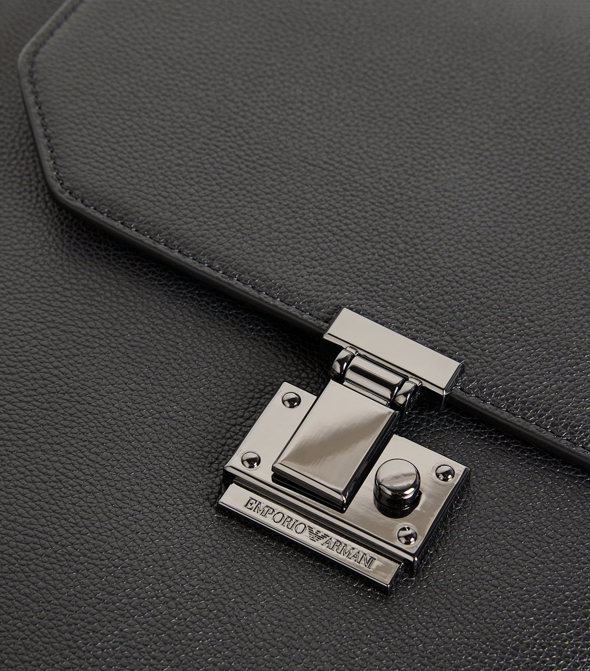 Emporio Armani Tumbled Leather Flapped Backpack