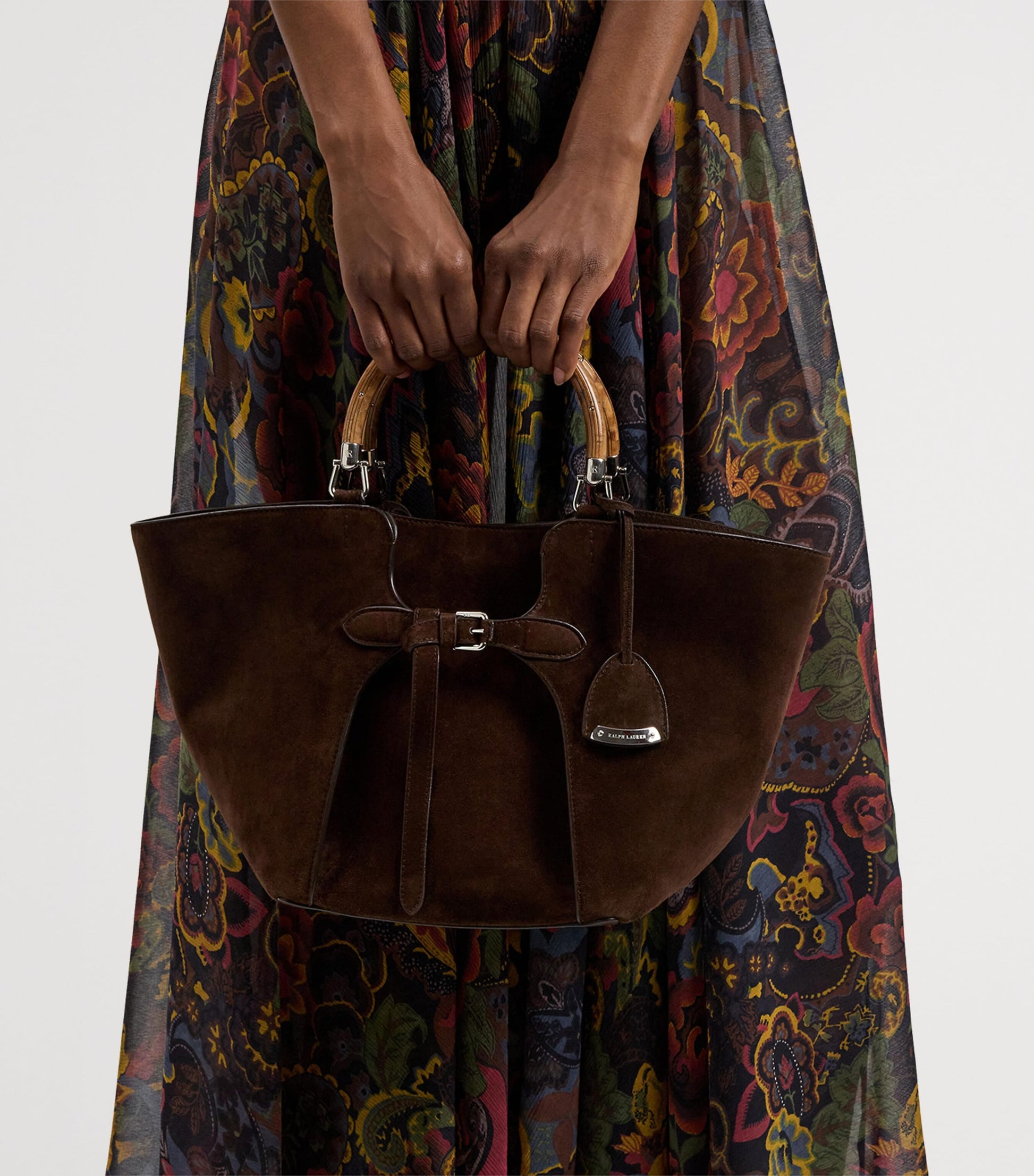 Brown Suede Ralph Tote Bag