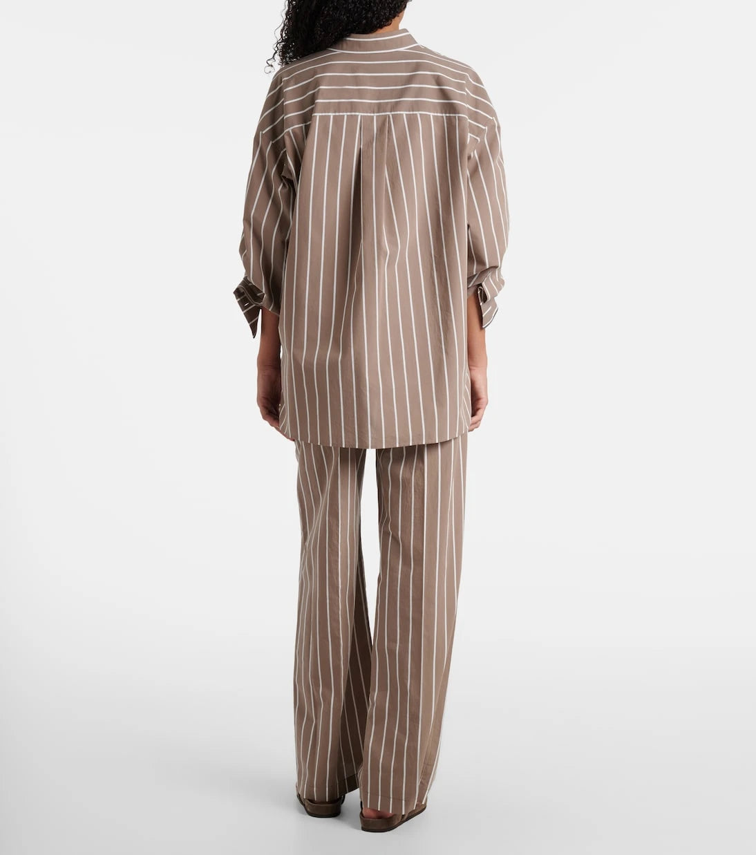Brunello Cucinelli - Monili striped cotton-blend poplin shirt
