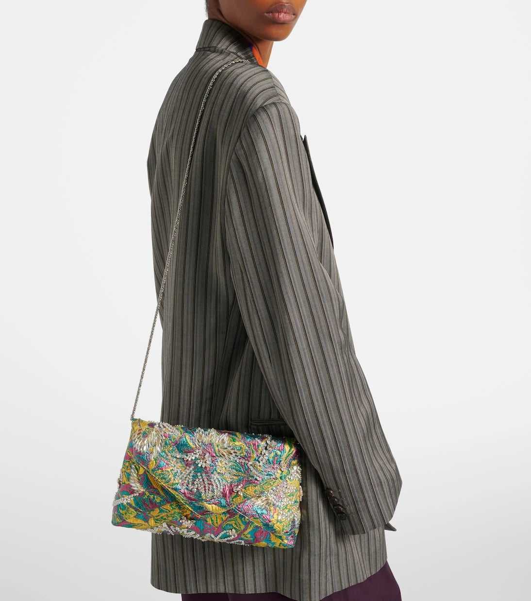 Dries Van Noten - Envelope Small embellished jacquard clutch