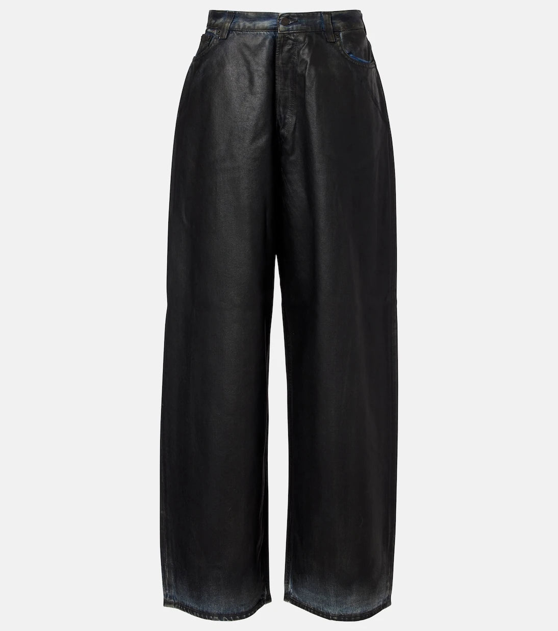 Acne Studios - جينز مطلي بقصة ساق واسعة وخصر متوسط الارتفاع لعام 2023