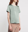 Green Satin-Front T-Shirt